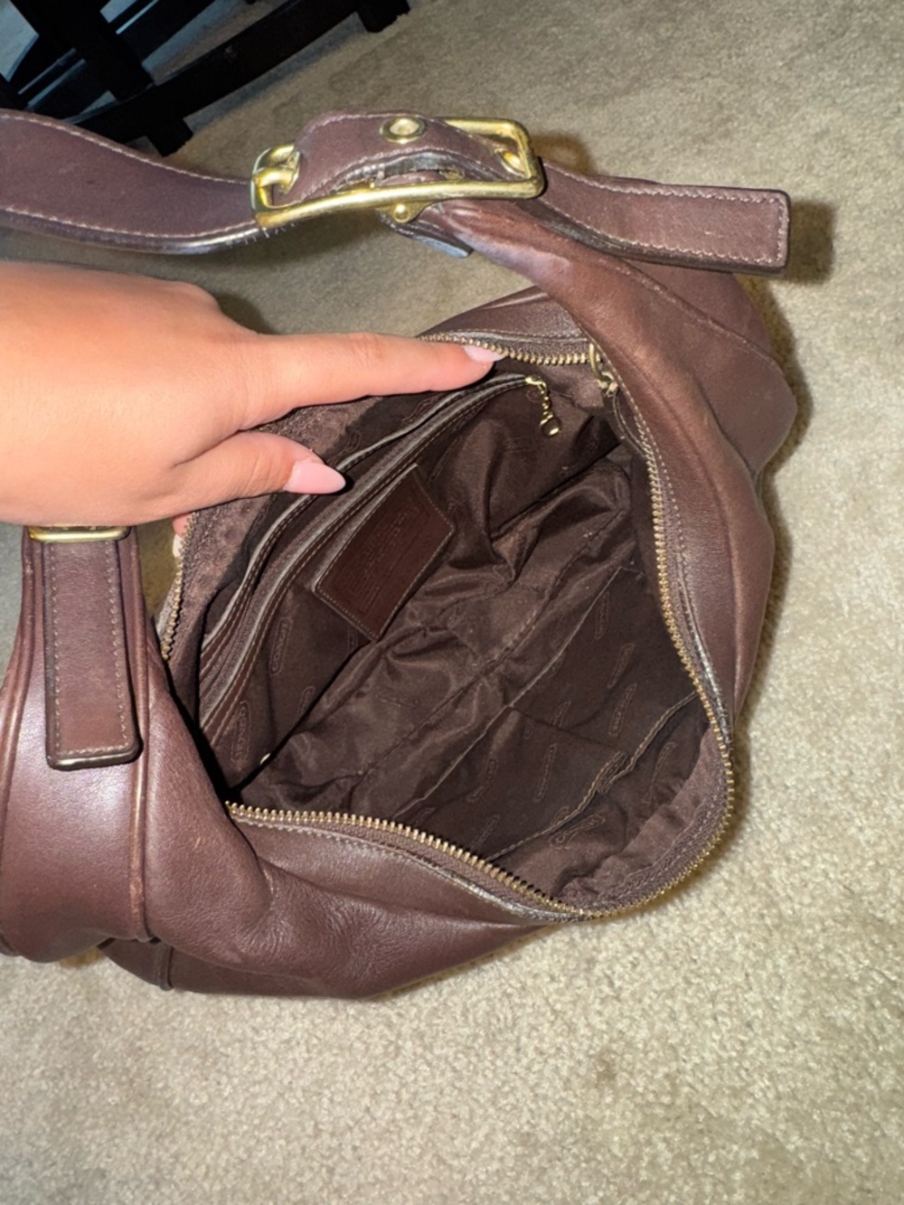 Coach Brown Leather Hobo Shoulder Bag - Picture 4 of 5